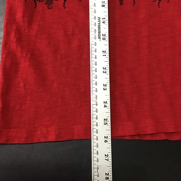 Weekends by Chico’s Red Black Damask 3/4 Sleeve Top 3 (XL) - Picture 5 of 8